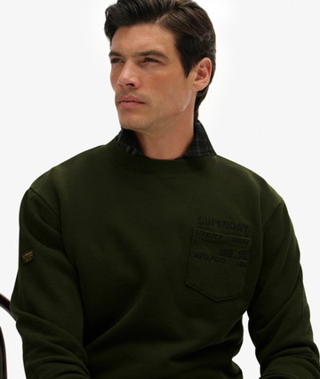 Superdry Men's Utility Loose Sweatshirt Green Size: M