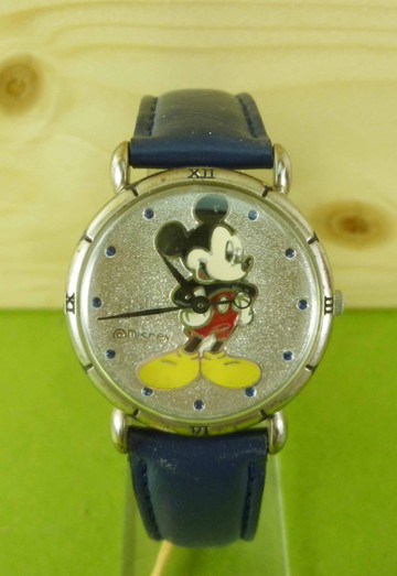 【震撼精品百貨】米奇/米妮_Micky Mouse~手錶~銀藍插腰圖案
