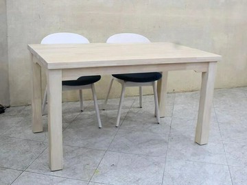 【歐風別館】溫莎洗白色全實木餐桌【基隆至台中免運費】