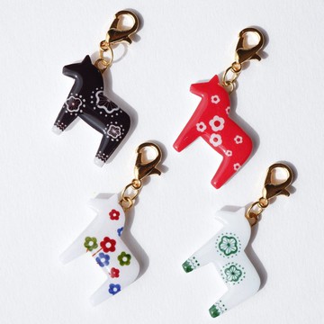 達拉木馬造型掛飾 | 北歐幸運馬 紅 黑 花紋 | 包包掛飾 鑰匙圈