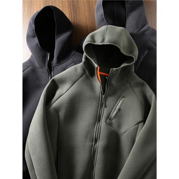 雙面搖粒絨！防風保暖！秋冬男士戶外厚實連帽休閑純色夾克外套潮