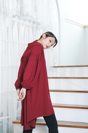 馬克的搖滾樂團  竹節棉寬版長襯衫