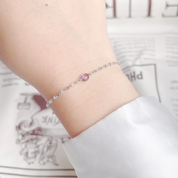 紫水晶925純銀不對稱設計topaz果實手鍊