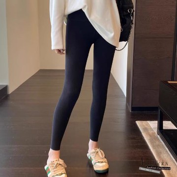 【YOUNGBABY中大碼】秋冬高腰德絨保暖修身內搭長褲 中大尺碼女裝