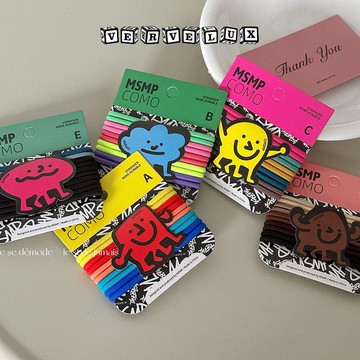 两件9.9折🔥臺灣出貨🔥可開發票✅小怪獸一卡裝彩虹漸變色基礎百搭皮筋新款高彈力馬尾髮圈發繩髮飾