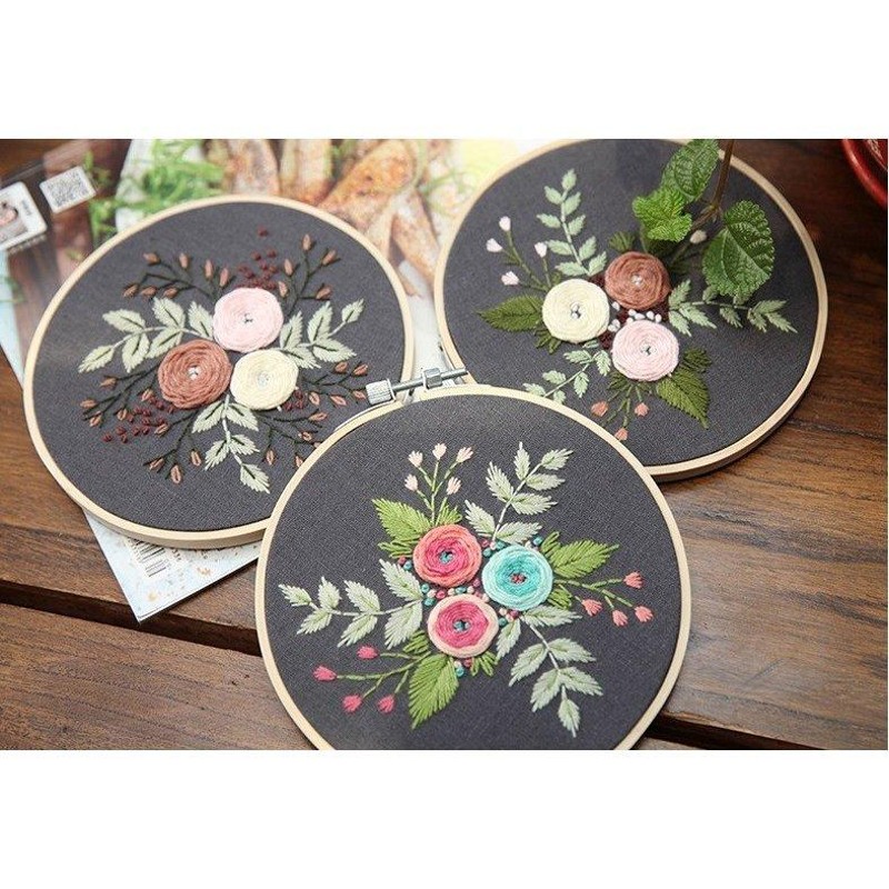 クロスステッチキット 刺繍キット 手芸 花 サンプラー DIY 刺繍ツール 初心者 簡単 立体な刺繍へ 刺繍枠 立体刺繍 花 送料無料 壁掛け 壁飾り  家庭刺繍 | LINEショッピング