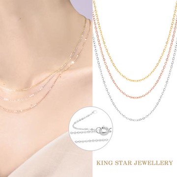 King Star 重量閃耀O字18K金鍊-3色任選(1克拉墜以上適用)