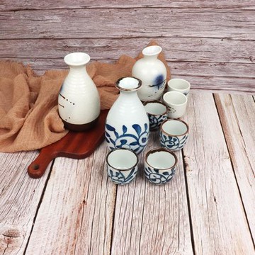 日式清酒壺清酒杯鉤藤赤流花居酒屋日韓料理壽司茶水杯和風陶瓷