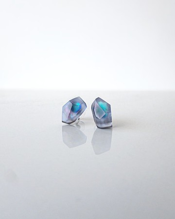 Frames 耳環/水晶/愛麗絲夢遊仙境_霧感藍灰 7-c 醫療鋼耳夾式耳環 耳夾