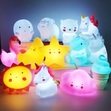 ins創意云朵太陽月亮星星獨角獸小夜燈兒童寶寶喂奶裝飾禮品夜燈