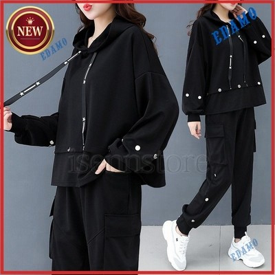 秋新作 ジャージ 上下 レディース セットアップ パーカー ロングパンツ スウェット 上下セット ストリート系 ダンス カジュアル ゆったり 大きいサイズ 通販 Lineポイント最大get Lineショッピング