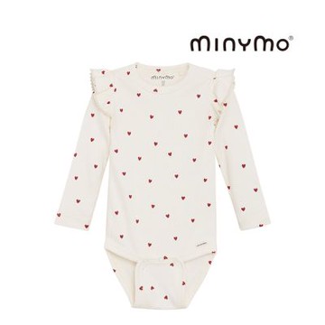 Brands4kids 愛心白色長袖包屁衣_Minymo系列