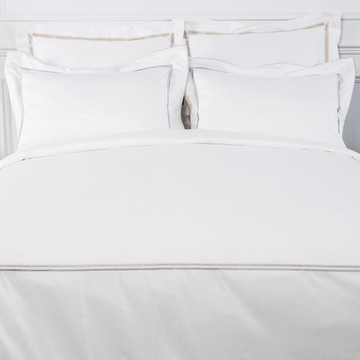 克萊歐刺繡500織埃及棉被套加大 晨白