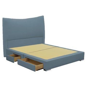 IHouse-半月貓耳朵 雙人5尺(貓抓皮床頭片+收納抽屜底)-房間兩件組/床組迷濛藍#627-19