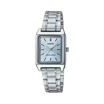 CASIO 卡西歐 LTP-V007D-2E 都市簡約設計 不鏽鋼鍊帶 藍_22mm