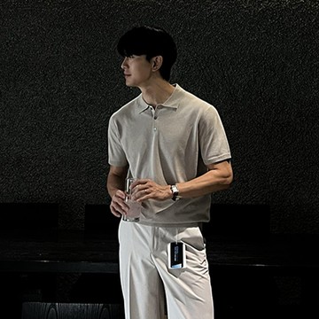 正韓涼爽鈕扣翻領短袖針織上衣 17色 YUPPIE 預購商品 0506