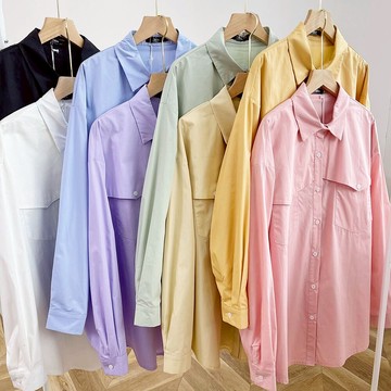 MIA系列 大件寬松高檔貨襯衫女年秋季新款純色ins韓版百搭 A