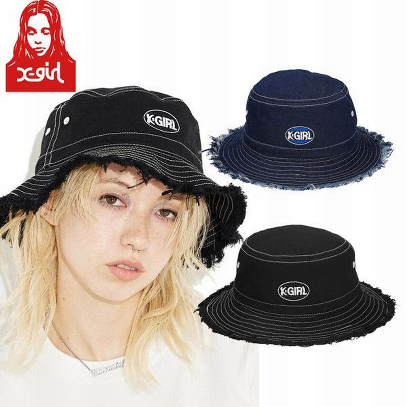 エックスガール X-GIRL OVAL LOGO BUCKET HAT オーバルロゴ バケット