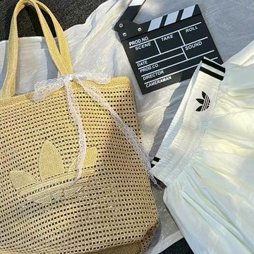 ADIDAS ORIGINALS KNITTING 編織包 夏日度假風 燕麥色 愛迪達 KC1421