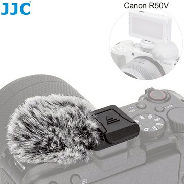 JJC 相機麥克風防風毛套 佳能 Canon R50V R50 V 戶外收音降噪防風毛罩 贈熱靴蓋