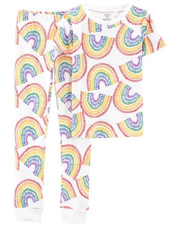 Kid 2-Piece Rainbow 100% Snug Fit Cotton PJs