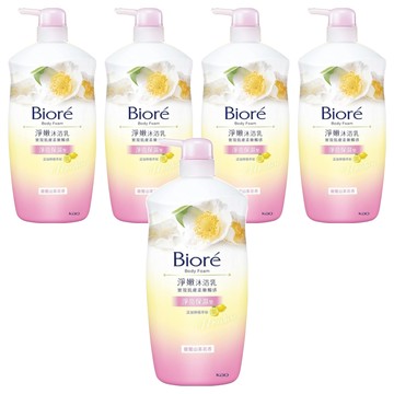 Biore 蜜妮 淨嫩沐浴乳 山茶花 淨亮保濕  1kg  5瓶