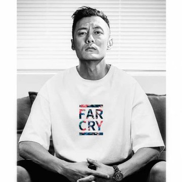 余文樂大碼墜感夏裝上衣短袖t恤