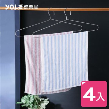 YOLE悠樂居 不鏽鋼實心衣架4入-1225007