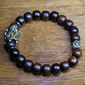 【金光護體】雷擊棗木手串 道家手串 百福桶珠 玉化料念珠 天然雷擊木 道法加持 保真開光 修行人士必備