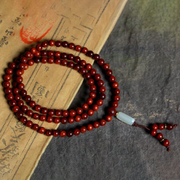 紫檀木文玩佛珠念珠男女木質手鏈和田玉配件情侶多圈手飾創意禮品