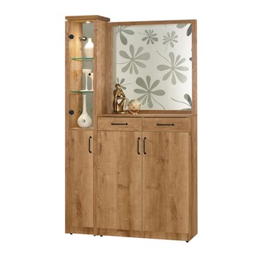 【文創集】班曼特 時尚3.7尺四門二抽鏡面玄關櫃組合(二色可選)-111x32x198cm免組