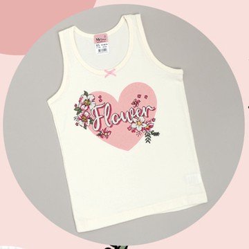 韓國 Mellisse - 純棉小背心(女寶)-愛心花朵