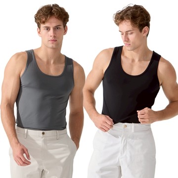 直播-22G323-蠶絲真真石墨烯親膚男背心-2件組