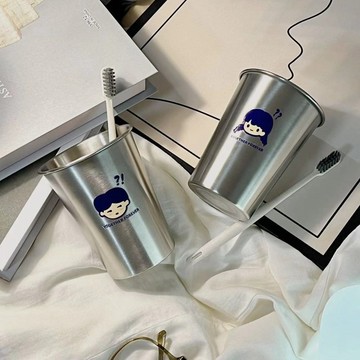 漱口杯 問號男孩女孩款加厚防摔不銹鋼情侶牙刷杯簡約漱口杯創意洗漱杯 VG7C