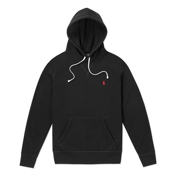 Polo Ralph Lauren RL 熱銷刺繡小馬連帽T恤(鋪棉款)-黑色