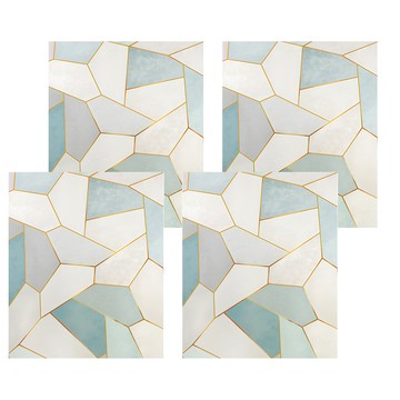 半島良品 抗UV防曬靜電貼/窗貼 4捲  200 x 45cm  幾何 藍色