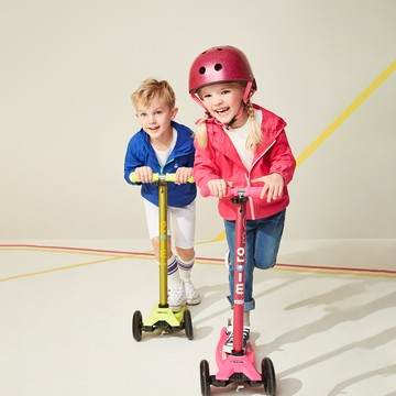 Micro - 瑞士 Maxi Deluxe 兒童滑板車-搖滾粉