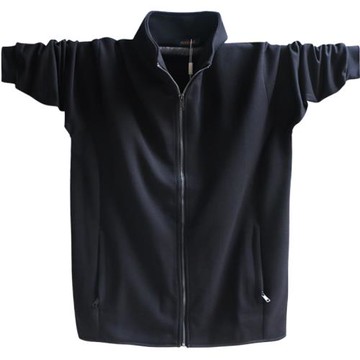 春秋款立領寬松拉鏈開衫外套男士大碼加肥加大工裝夾克青年男裝