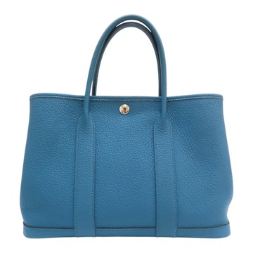 【二手名牌BRAND OFF】HERMES 愛馬仕 藍色 Negoda皮革 Garden Party 30 TPM 手提包 Y刻