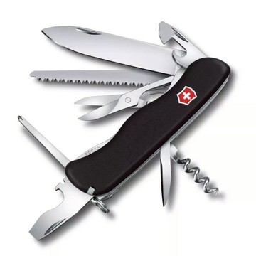 【Victorinox 瑞士維氏】瑞士刀 OUTRIDER 111mm 14用-黑(0.8513.3)【墊腳石】