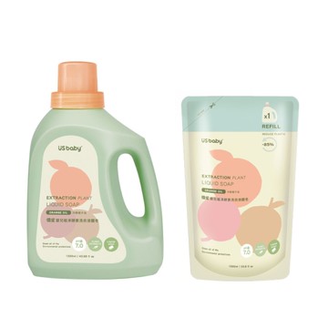 優生 嬰兒植淨酵素洗衣皂 1200ml+1000ml(1罐+1補充包)|洗衣精