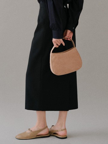 Curly tote bag Suede beige