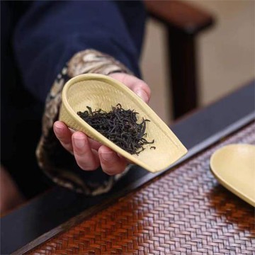 竹編茶則茶匙紫砂投茶器茶勺茶盤零配家用創意功夫茶具配件
