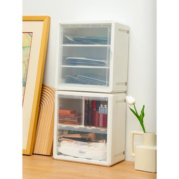 桌面收納盒抽屜式收納柜裝化妝品文具辦公桌儲物小柜子整理置物架