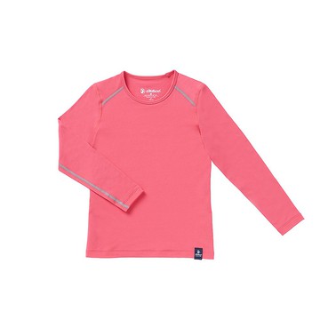 【Wildland 荒野】輕量鍺纖維親膚保暖衣 女童 蜜桃紅 W2669-16