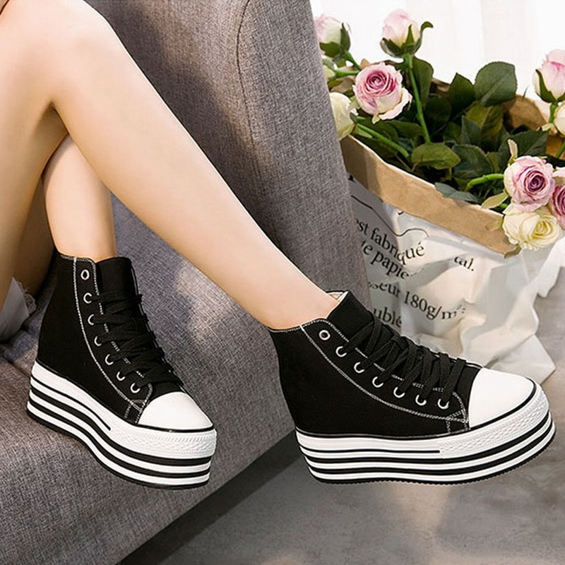 Svec Ladie S スニーカー 厚底 レディース キャンバス ハイカット 美脚 ヒール5 5cm インヒール3cm 9 5cm ブラック 黒 ホワイト白 新作 人気 おしゃれ かわいい 韓国 19春夏 Nxl0461 ホワイト 24 5cm レディース 通販 Lineポイント最大15 0 Get Lineショッピング