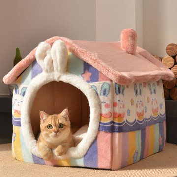 猫窝冬季保暖猫屋别墅房子封闭式四季通用可拆洗狗窝宠物猫咪用品 領券更優惠