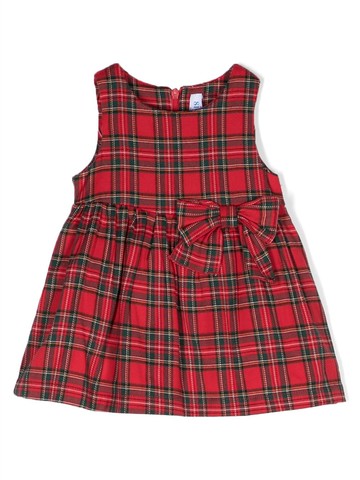 Siola - bow-detail plaid flared dress - kids - Polyamide/Cotton - 18 mth