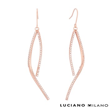 LUCIANO MILANO 清風 純銀耳環(玫瑰金色)