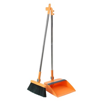 掃把套裝 PP + 不鏽鋼材質 掃把96x27.5CM 畚箕25x87CM 中國製  1組